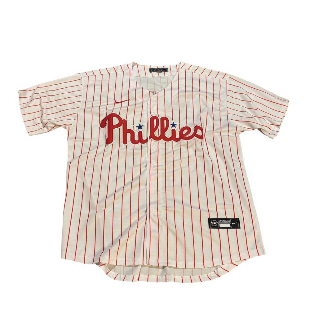 Nike Red and White Phillies Jersey